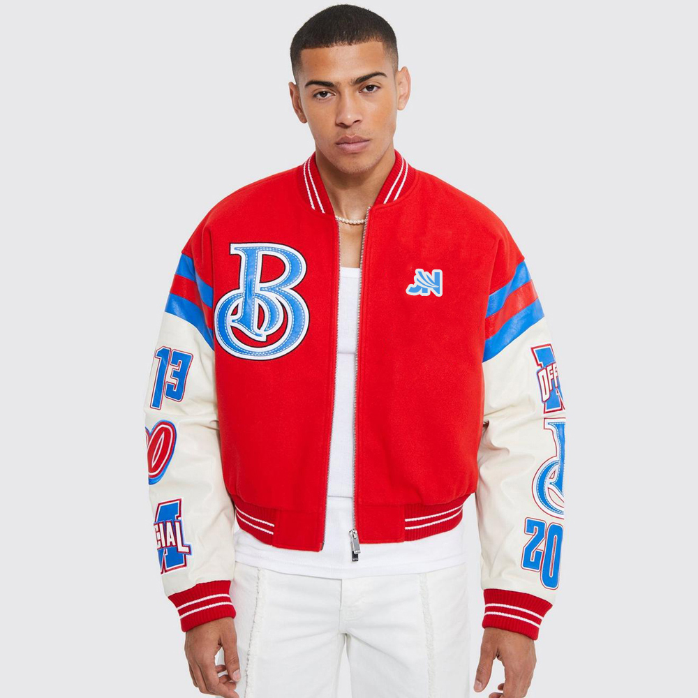Oversized Boxy Jersey Varsity Jacket