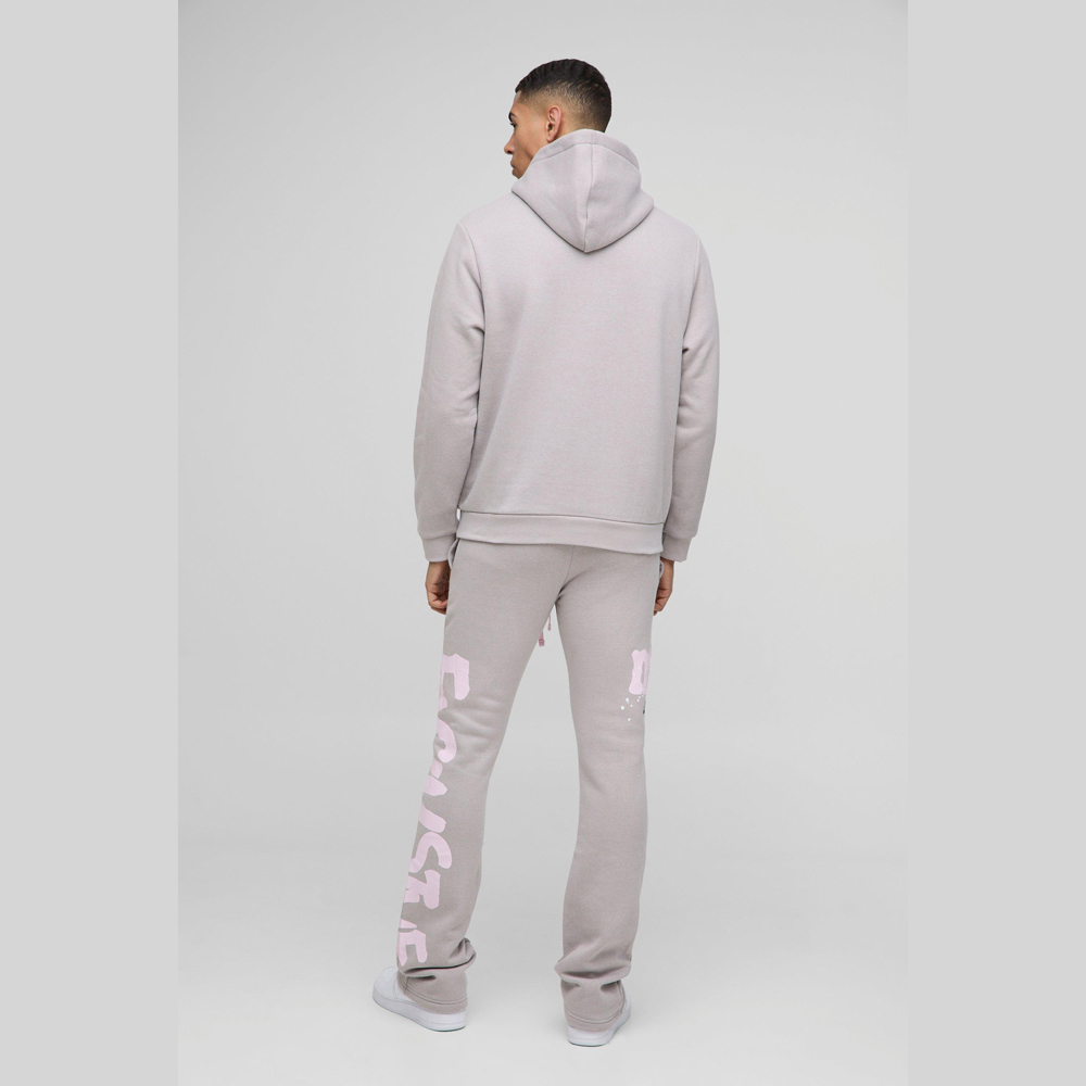 Oversized Boxy Graphic Hooded Zip Tracksuit