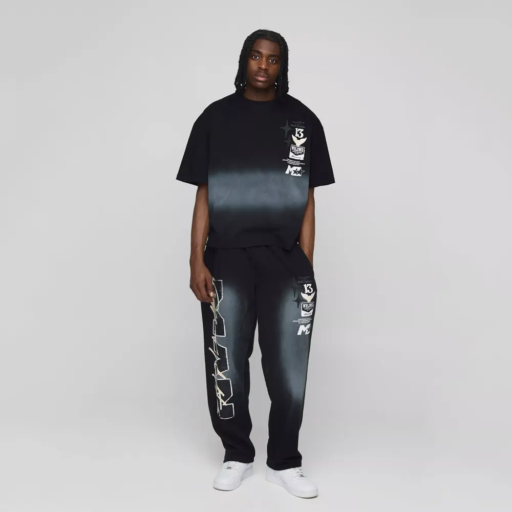 Oversized Man Colour Block Short Tracksuit